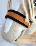 Zestaw do Hobby Horse: kantar A3 z czarnym futerkiem + uwiąz ze sznurka - czarno-rudy