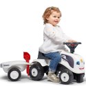 FALK Traktorek Baby Valtra Biały z Przyczepką + akc. od 1 roku