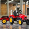 FALK Traktorek Red Supercharger na Pedały z Przyczepką Otwierany od 3 Lat