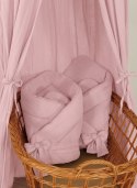 Muślinowy rożek dla niemowląt usztywniany z wiązaniem - pastel pink