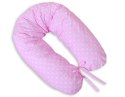 Poduszka ciążowa Longer- Białe grochy na różowym tle