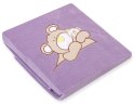 Kocyk polarowy dla niemowląt - Miś Barnaba fioletowy