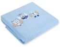 Kocyk polarowy dla niemowląt - Sowy Bigi Zibi & Adele- jasnoniebieski